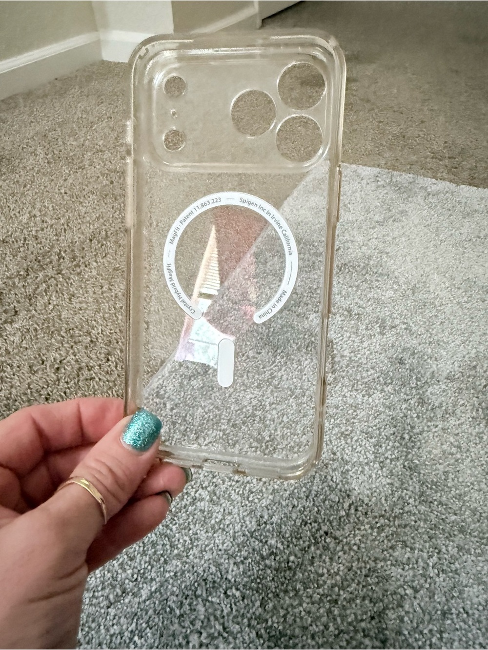 Clear Transparent Phone Case with Magnetic Ring - Compatible 16 Pro Max iPhone